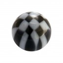 Boule Piercing Acrylique Damier Noir / Blanc