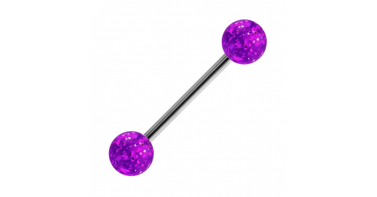Rajnard Lot De 24 Piercings Langue 14G Acier Chirurgical - Boules à Paillettes, Zircon Et Perles Lumineuses Pour Femmes