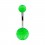 Green Transparent Flakes Acrylic Belly Button Ring w/ Balls