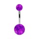 Nombril Acrylique Boules Paillettes Transparent Violet