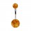 Bauchnabelpiercing Acryl Kugeln Pailletten Transparent Orange