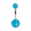 Light Blue Transparent Flakes Acrylic Belly Button Ring w/ Balls