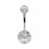 Transparent Flakes Acrylic Belly Button Ring w/ Balls