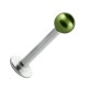 Lippen- / Labret-Piercing Stahl 316L Falsche Perle Dunkelgrün