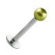 Lippen- / Labret-Piercing Stahl 316L Falsche Perle Gr&uuml;n Olive