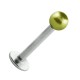 Olive Green Fake Pearl 316L Steel Labret/Lip Piercing Stud Ring