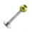 Lippen- / Labret-Piercing Stahl 316L Falsche Perle Gr&uuml;n Olive