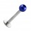 Lippen- / Labret-Piercing Stahl 316L Falsche Perle Dunkalblau