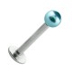 Lippen- / Labret-Piercing Stahl 316L Falsche Perle Türkis