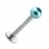 Lippen- / Labret-Piercing Stahl 316L Falsche Perle T&uuml;rkis