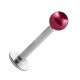 Lippen- / Labret-Piercing Stahl 316L Falsche Perle Rot
