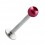Lippen- / Labret-Piercing Stahl 316L Falsche Perle Rot