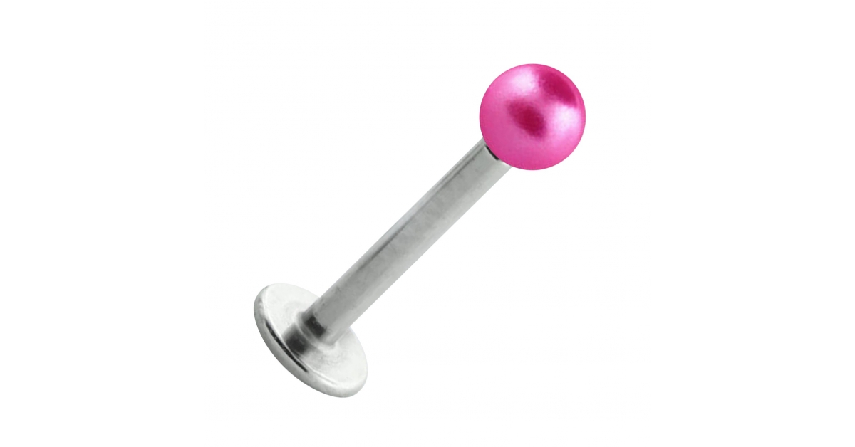 Piercing Labret O Monroe De Perla Y Acero Quirúrgico - 8 Mm De Largo, 1.2 Mm De Grosor, Ideal Para Labio U Oreja
