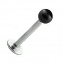 Lippen- / Labret-Piercing Stahl 316L Falsche Perle Schwarz