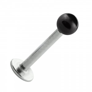 Lippen- / Labret-Piercing Stahl 316L Falsche Perle Schwarz