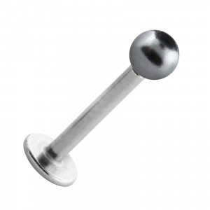 Lippen- / Labret-Piercing Stahl 316L Falsche Perle Grau