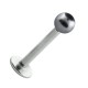 Lippen- / Labret-Piercing Stahl 316L Falsche Perle Grau