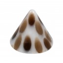 Brown/White Cheetah Dots Acrylic Only Piercing Spike