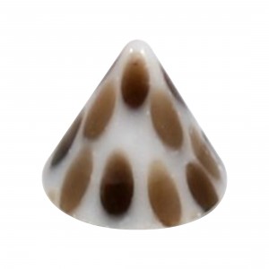 Brown/White Cheetah Dots Acrylic Only Piercing Spike