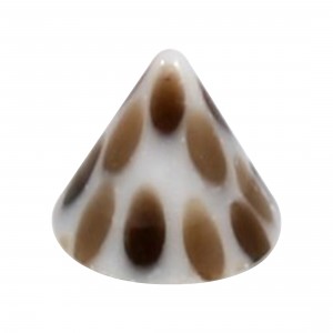 Einzelne Piercing-Spitze Acryl Punkte Gepard Braun / Weiß