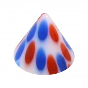 Pique Piercing Acrylique Points Guépard Rouge / Bleu / Blanc