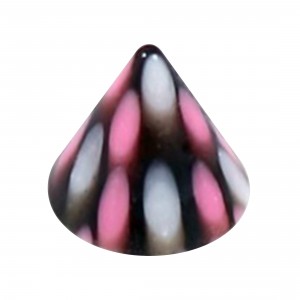 Einzelne Piercing-Spitze Acryl Punkte Gepard Rosa / Weiß / Schwarz
