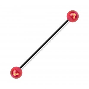 Pink Shimmering Effect Acrylic Balls Industrial Piercing