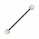 Industrial-Piercing Kugeln Acryl Effekt Schimmernd Wei&szlig;