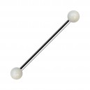 White Shimmering Effect Acrylic Balls Industrial Piercing