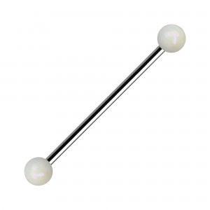 Industrial-Piercing Kugeln Acryl Effekt Schimmernd Wei&szlig;