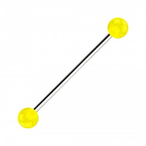 Industrial-Piercing Acryl Transparent Gelb Kugeln