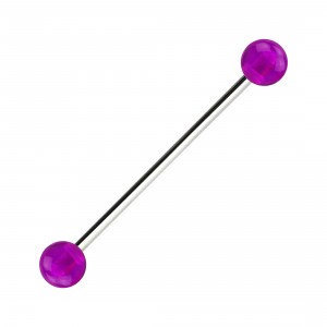 Industrial-Piercing Acryl Transparent Lila Kugeln