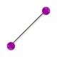 Transparent Purple Acrylic Industrial Piercing Barbell w/ Balls