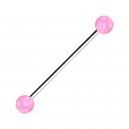 Industrial-Piercing Acryl Transparent Rosa Kugeln