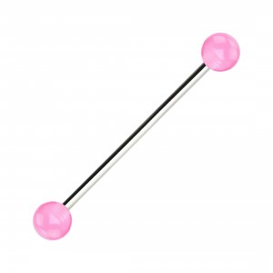Industrial-Piercing Acryl Transparent Rosa Kugeln