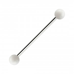 Industrial-Piercing Acryl Transparent Weiß Kugeln