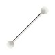 Transparent White Acrylic Industrial Piercing Barbell w/ Balls