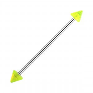 Industrial-Piercing Acryl Transparent Gr&uuml;n Spitzen