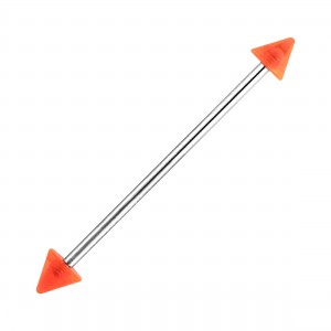 Industrial-Piercing Acryl Transparent Orange Spitzen