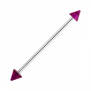 Industrial-Piercing Acryl Transparent Lila Spitzen