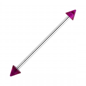 Piercing Industrial Acrílico Transparente Púrpura Spikes