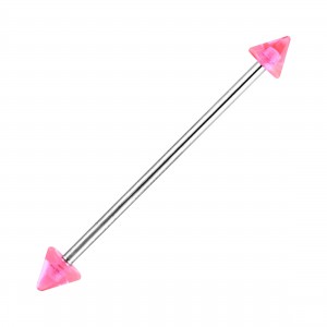 Industrial-Piercing Acryl Transparent Rosa Spitzen
