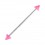 Transparent Pink Acrylic Industrial Piercing Barbell w/ Spikes