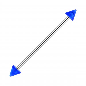 Industrial-Piercing Acryl Transparent Blau Spitzen