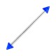 Industrial-Piercing Acryl Transparent Blau Spitzen