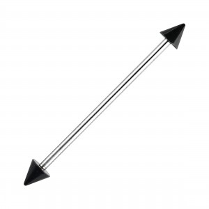 Industrial-Piercing Acryl Transparent Schwarz Spitzen