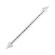Transparent White Acrylic Industrial Piercing Barbell w/ Spikes