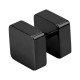 Flat Squares Black Anodized 316L Steel Fake Plug Earlobe Piercing