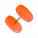 Faux Plug Oreille Acrylique Orange Disques Plats