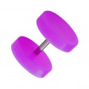 Faux Plug Oreille Acrylique Violet Disques Plats